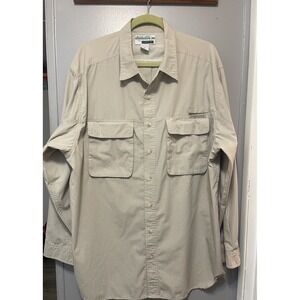 Buzz Off Insect Repellent Fishing Shirt, Men's Two Xl Tan Outdoor Life Hiking